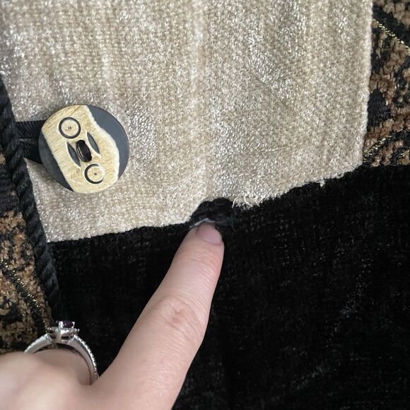 Indigo Moon Womens Artsy Leopard Print Button Up Jacket Medium Y2K Boho Hippie - Picture 5 of 12